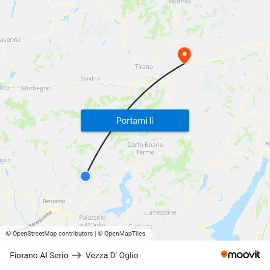 Fiorano Al Serio to Vezza D' Oglio map