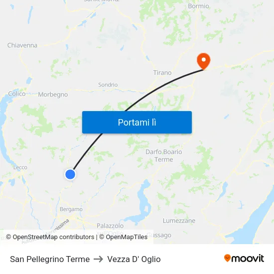San Pellegrino Terme to Vezza D' Oglio map