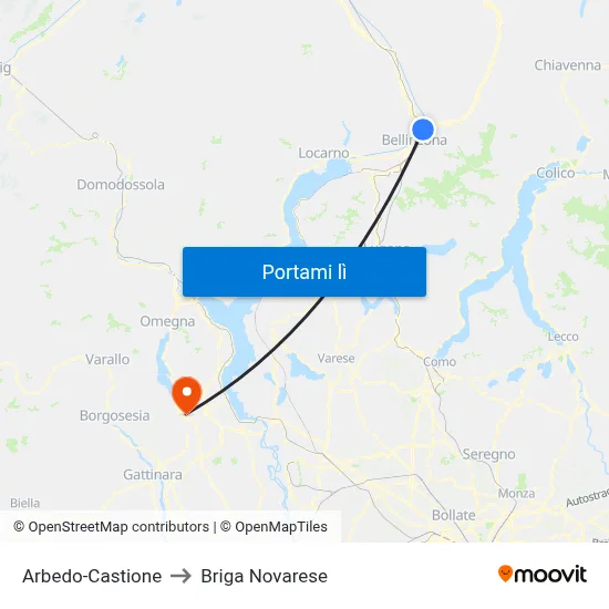 Arbedo-Castione to Briga Novarese map