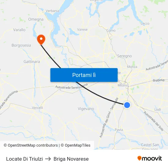 Locate Di Triulzi to Briga Novarese map