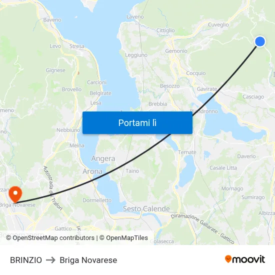 BRINZIO to Briga Novarese map