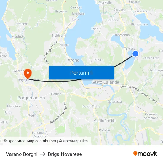Varano Borghi to Briga Novarese map
