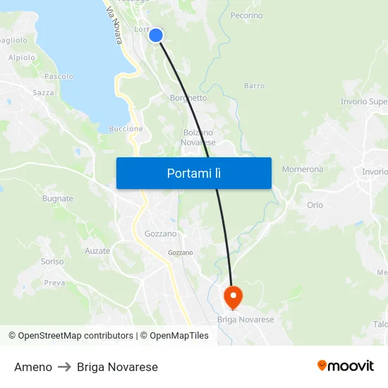 Ameno to Briga Novarese map