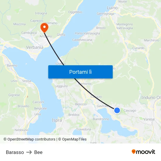 Barasso to Bee map