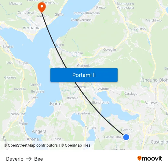 Daverio to Bee map