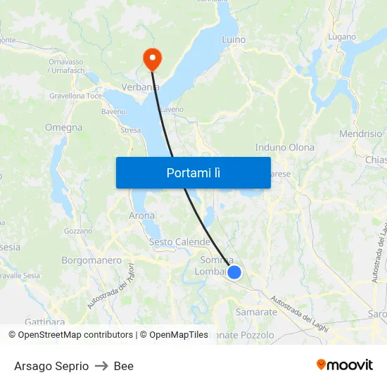 Arsago Seprio to Bee map