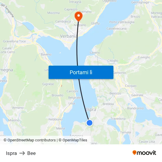 Ispra to Bee map