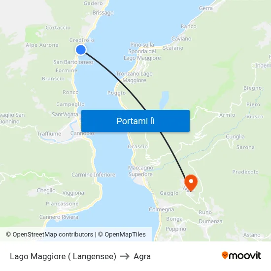 Lago Maggiore ( Langensee) to Agra map