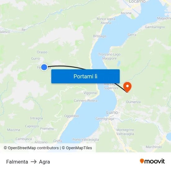 Falmenta to Agra map