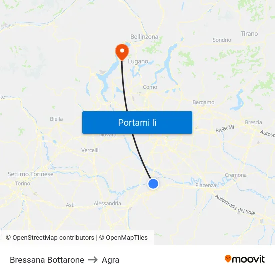 Bressana Bottarone to Agra map