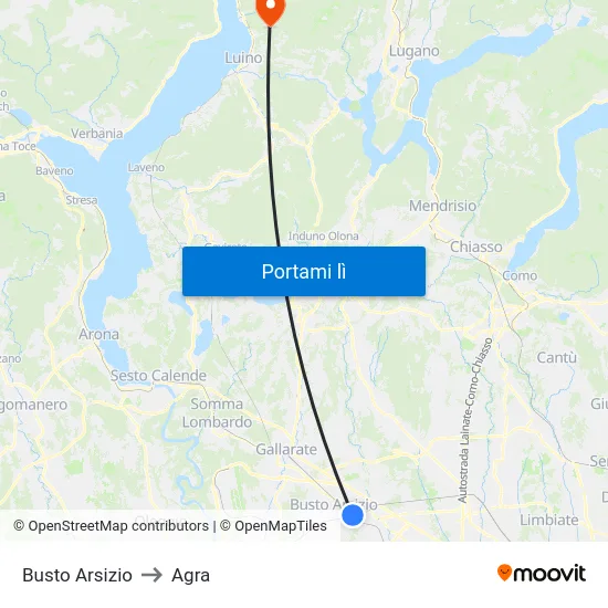 Busto Arsizio to Agra map