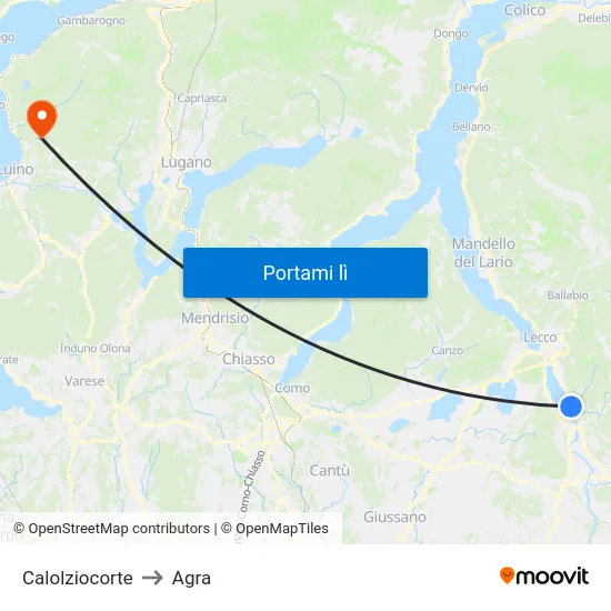 Calolziocorte to Agra map