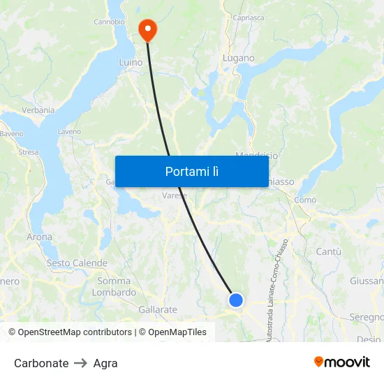 Carbonate to Agra map