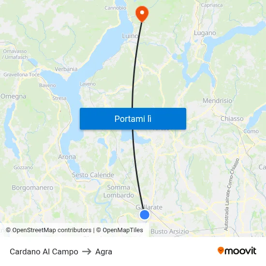 Cardano Al Campo to Agra map
