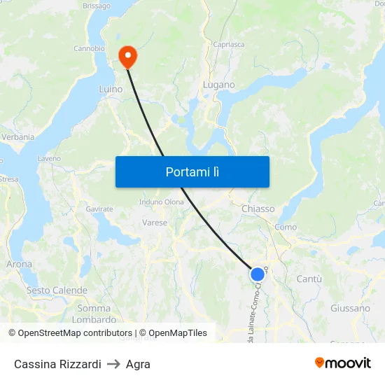 Cassina Rizzardi to Agra map