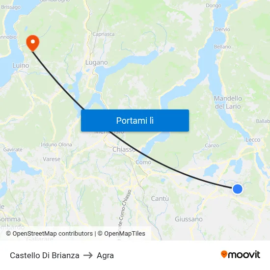 Castello Di Brianza to Agra map