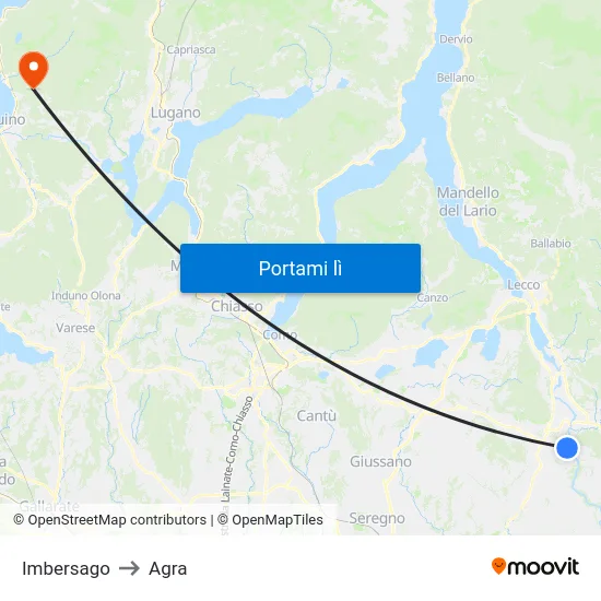 Imbersago to Agra map