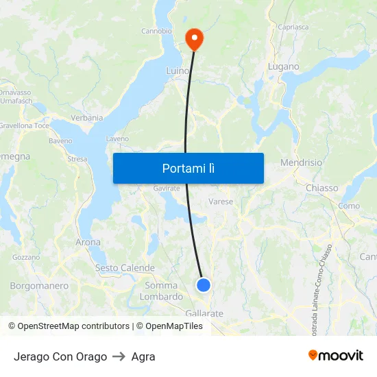 Jerago Con Orago to Agra map