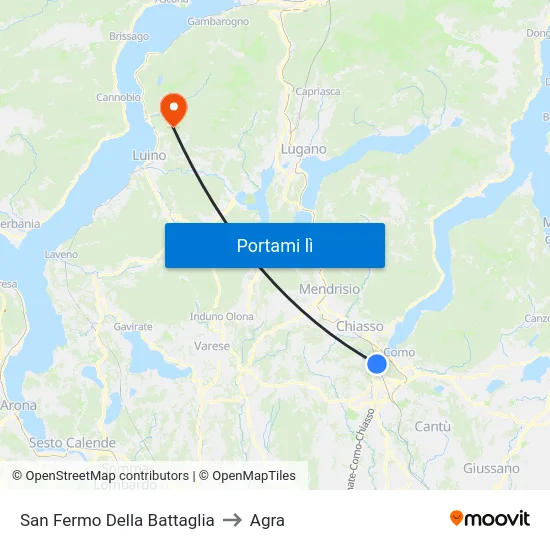 San Fermo Della Battaglia to Agra map