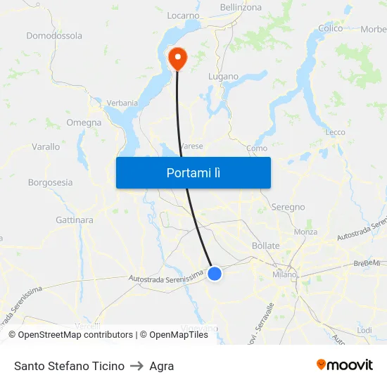 Santo Stefano Ticino to Agra map
