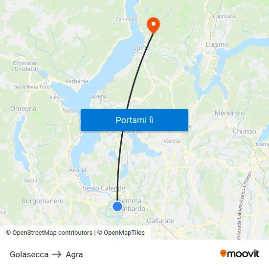 Golasecca to Agra map