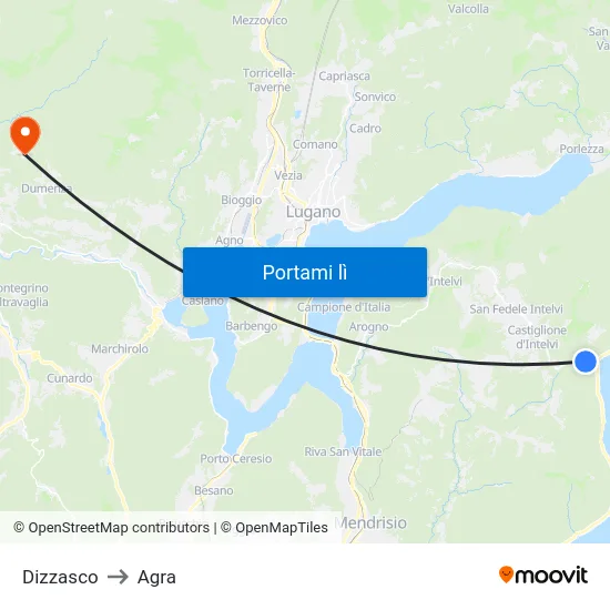 Dizzasco to Agra map
