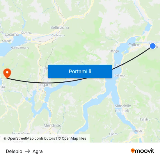 Delebio to Agra map