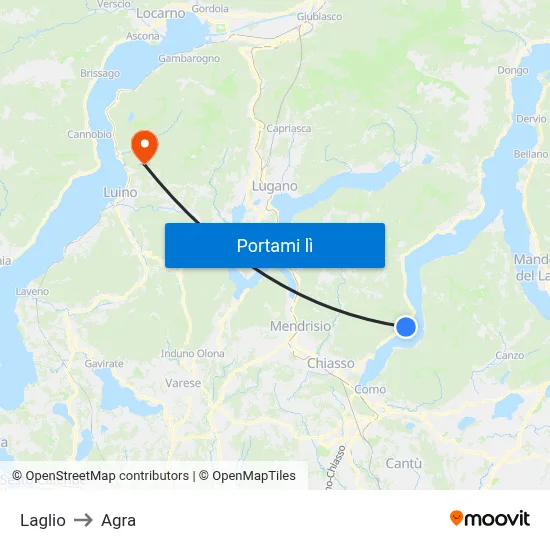 Laglio to Agra map