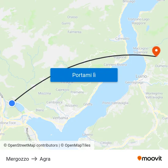 Mergozzo to Agra map