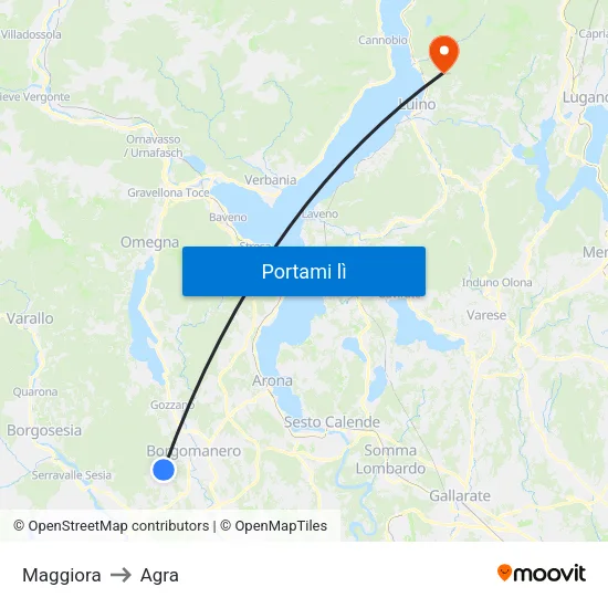 Maggiora to Agra map