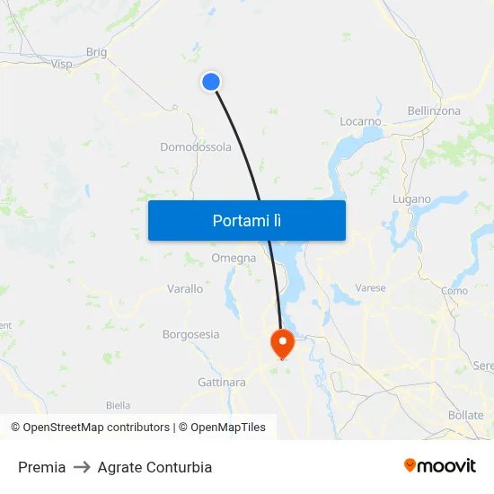 Premia to Agrate Conturbia map