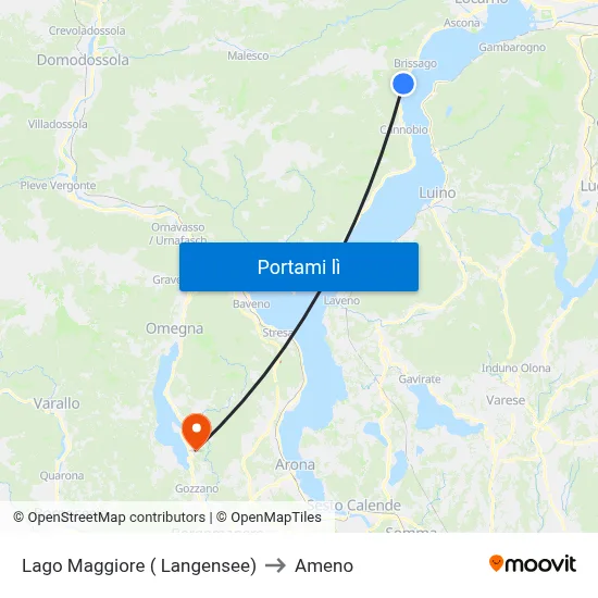 Lago Maggiore ( Langensee) to Ameno map