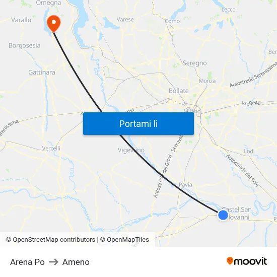 Arena Po to Ameno map