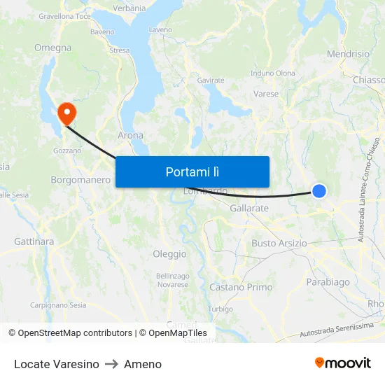 Locate Varesino to Ameno map