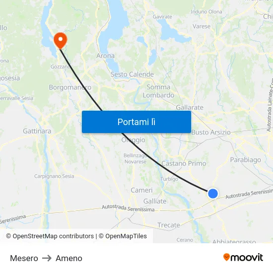 Mesero to Ameno map