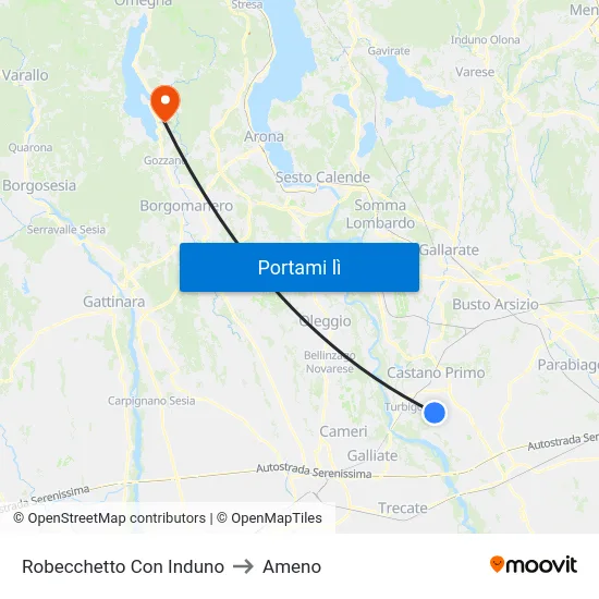 Robecchetto Con Induno to Ameno map