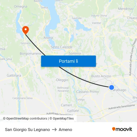 San Giorgio Su Legnano to Ameno map