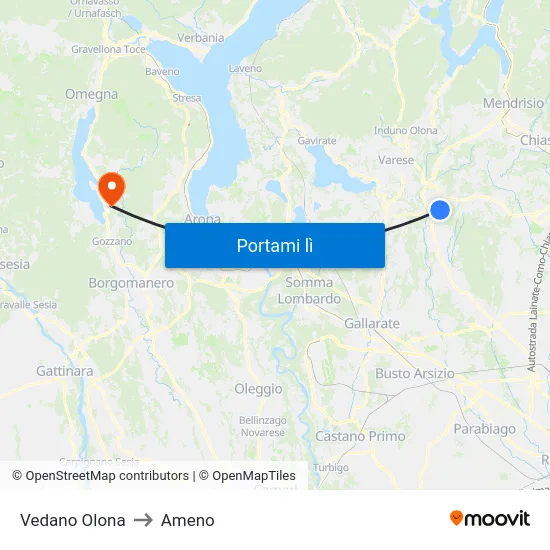 Vedano Olona to Ameno map