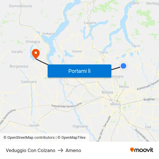Veduggio Con Colzano to Ameno map