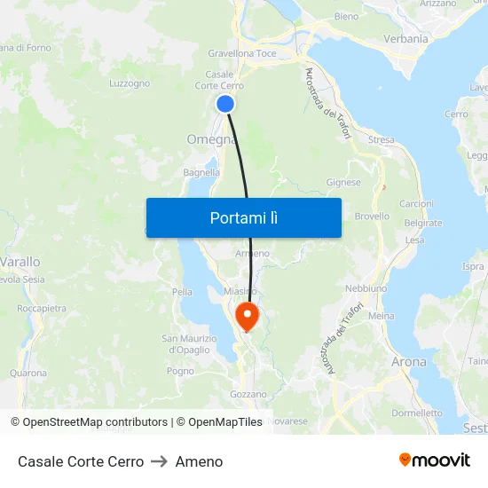 Casale Corte Cerro to Ameno map