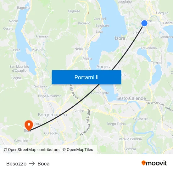 Besozzo to Boca map