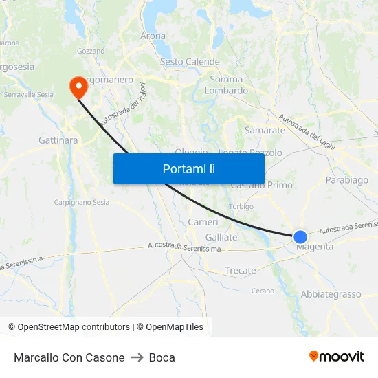 Marcallo Con Casone to Boca map