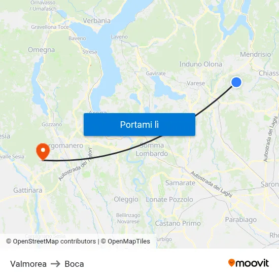 Valmorea to Boca map