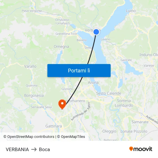 VERBANIA to Boca map
