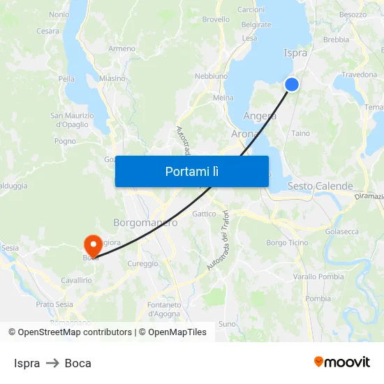 Ispra to Boca map