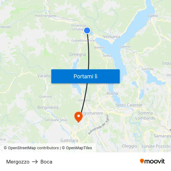 Mergozzo to Boca map