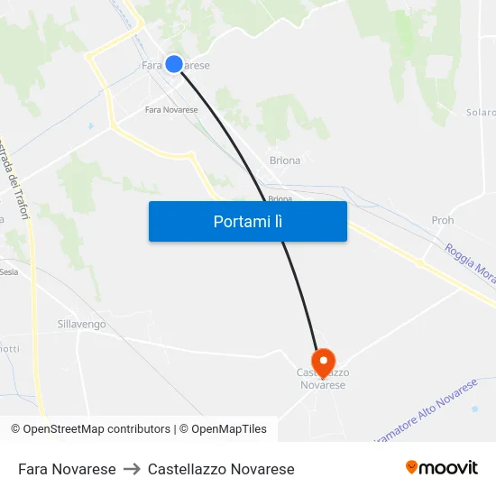 Fara Novarese to Castellazzo Novarese map