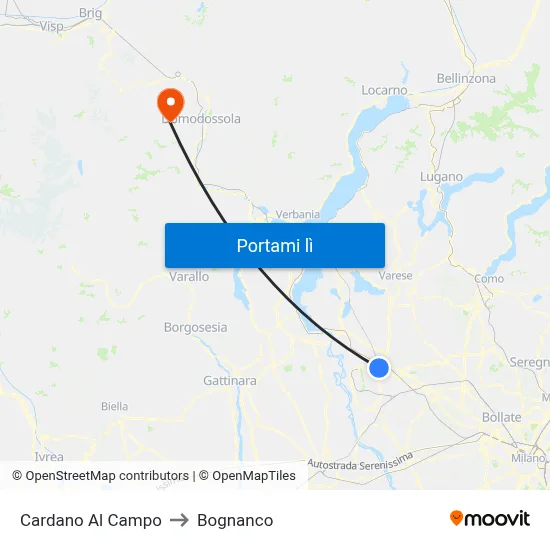Cardano Al Campo to Bognanco map