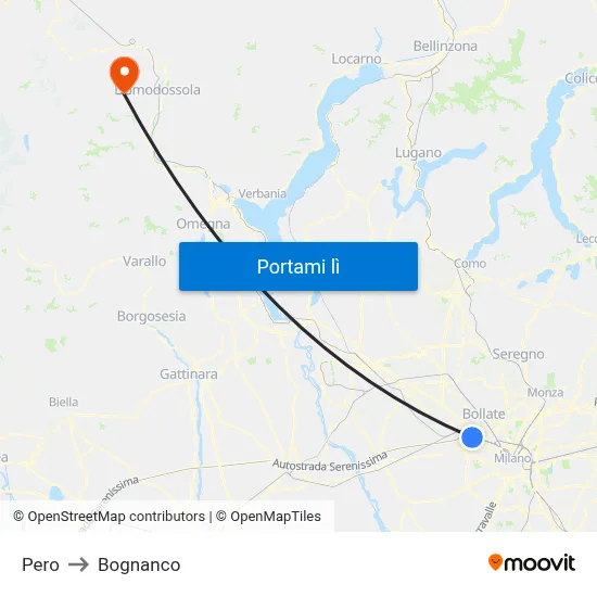 Pero to Bognanco map