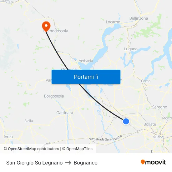 San Giorgio Su Legnano to Bognanco map